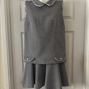 Vintage polka-dots two-tear sleeveless dress